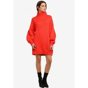 Missguided Peace + Love Roll neck oversized dress